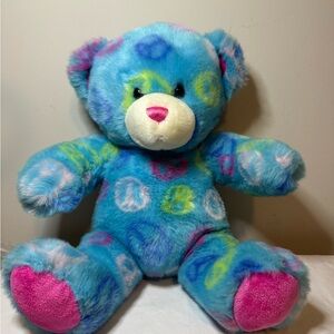 Build-A-Bear Blue and Pink Patterned Plush